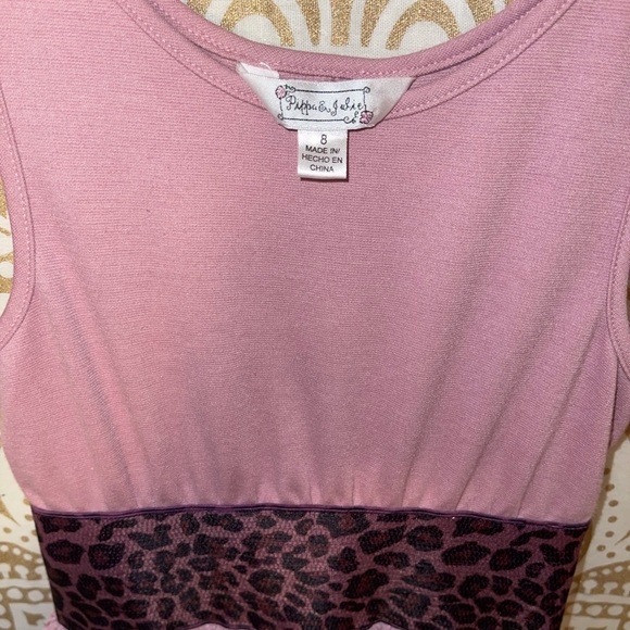 🌷HP🌷GORGEOUS “PIPPA & JULIE” GIRLS LIGHT MAUVE/CHEETAH PRINT PARTY DRESS, SZ 8 - Picture 9 of 9